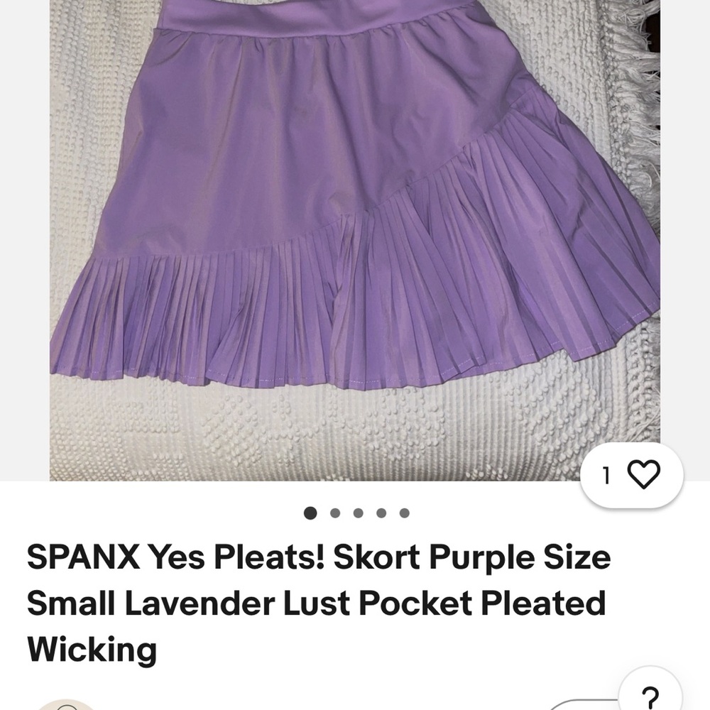 SPANX Lavender Pleated Skort with Ruffled Hem